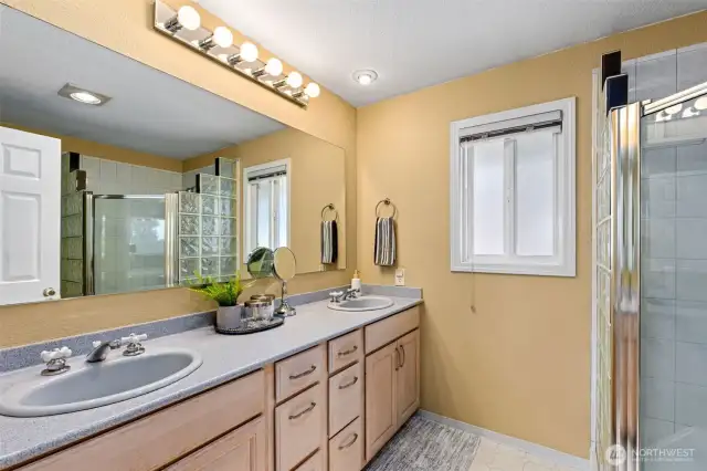 Three quarter bath off the Primary Bedroom