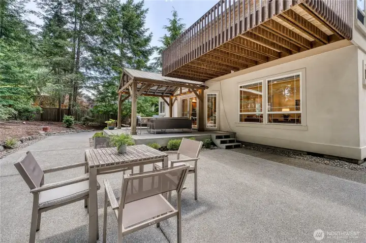 Expansive patio area for so many activities.