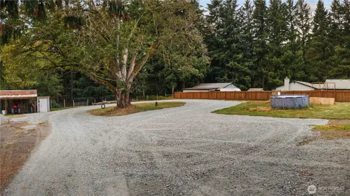 To the left is the hay house, chicken coop, duck home, well house.