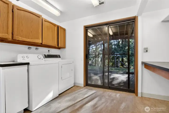 Laundry room with mudroom and oversized laundry sink