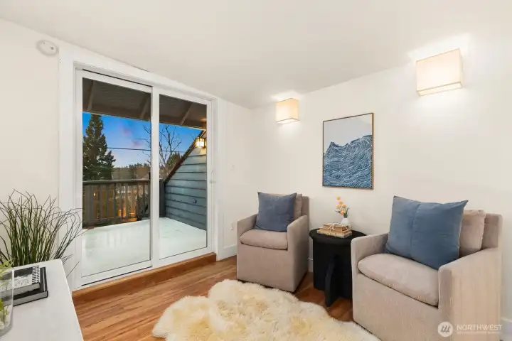 Loft can be also accessed by the upstairs deck