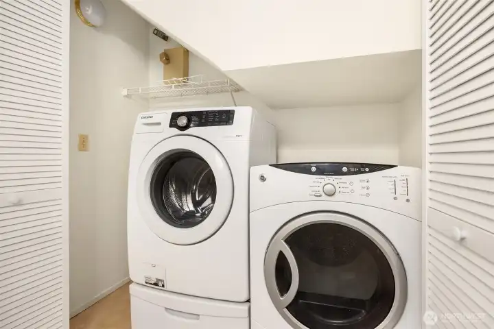 Laundry in the downstairs powder room.