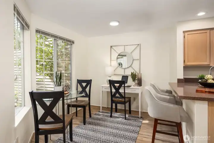 Breakfast nook with room for a desk, table & chairs!