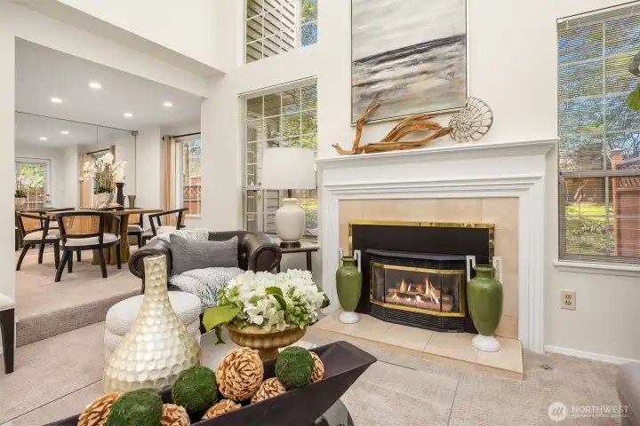 Another view of the great room and entry to the dining room.