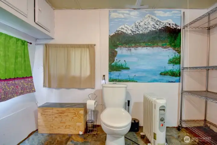 Current owners are using the bedroom in trailer as a very large bathroom.