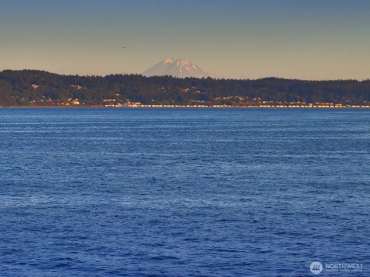 Mt. Rainier peeking over the hills