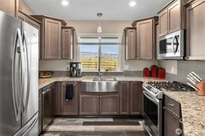 Delightful Kitchen with Mountain views to enjoy.