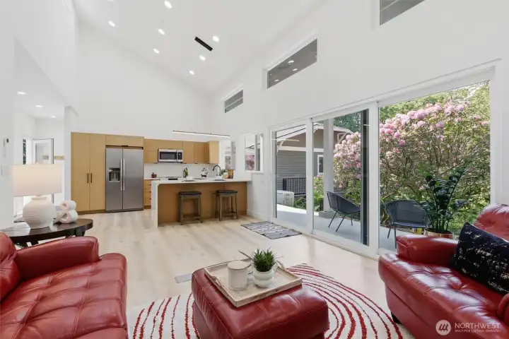 The slider opens to a covered private porch.