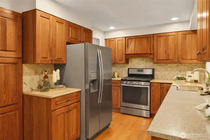 Stainless steel appliances.