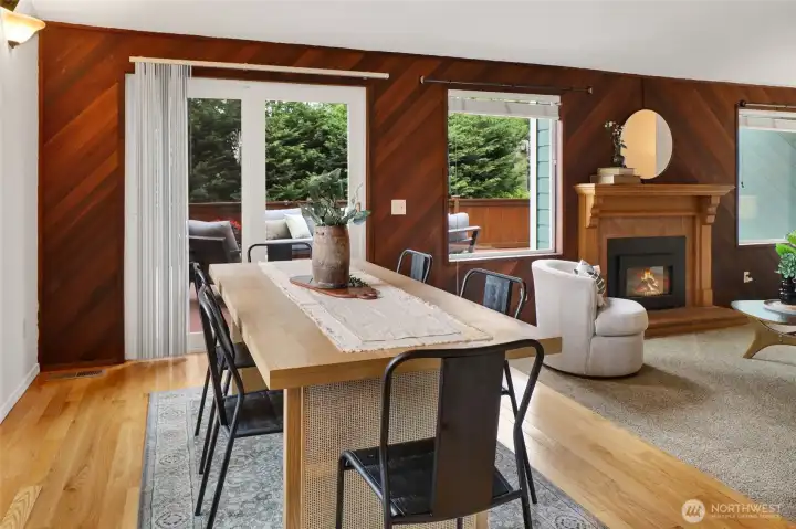 Access to deck off dining room.