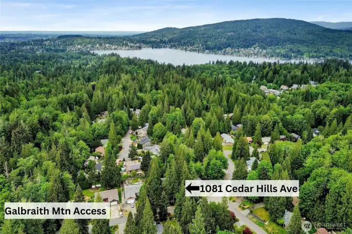 Exceptional location with Galbraith Mtn Trail access three houses down and Lake Whatcom a short walk or pedal away.