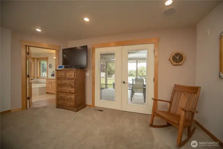 Covered back deck off Primary Bedroom