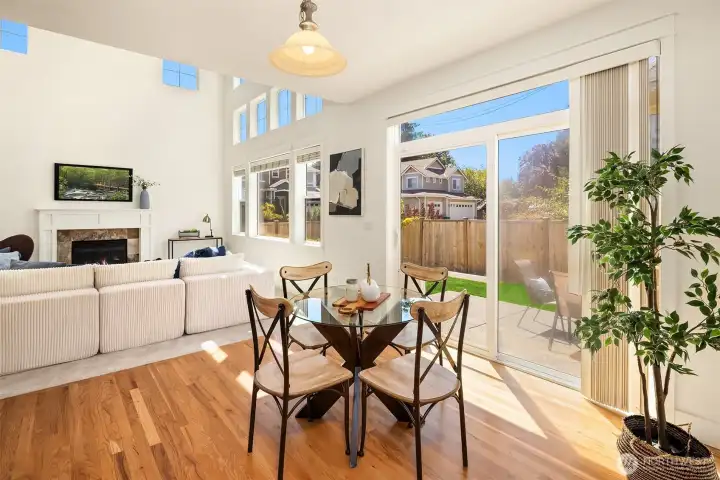 Informal dining area, with sliding doors going to the yard.