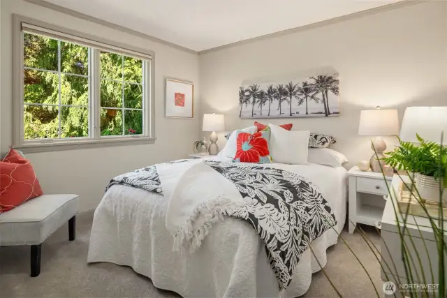 One of three bedrooms on upper level