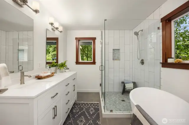 The five piece bathroom.