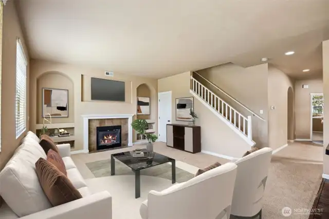 Living Room with Gas Fireplace