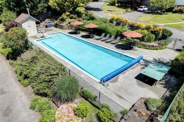 The beautiful and well maintained pool on Wembley Lane is heated to 87 degrees and is open from Memorial Day through Labor Day.