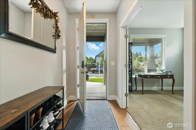 Entry and double doors to office