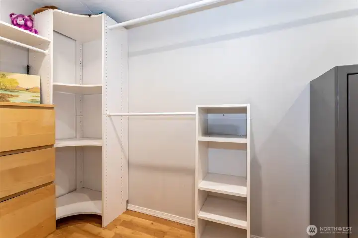 Large primary closet with systems