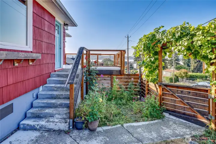 Steps leading up to the front door.