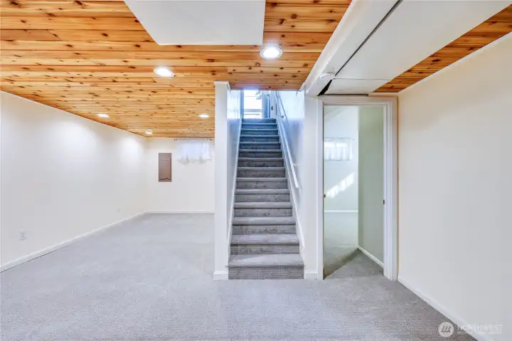 Roomy finished space to use as you please.