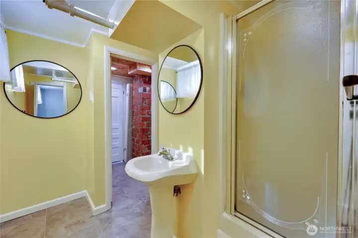 3/4 bath downstairs.