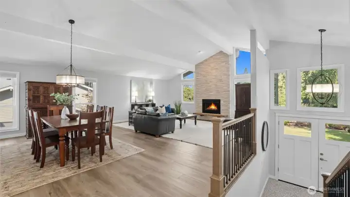 Handsome hardwood-style flooring throughout the main level for elegance and easy maintenance.