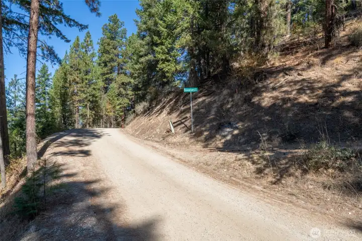 Access to the upper portion of the lot is via Bavarian Lane off of Camp 12 Rd.