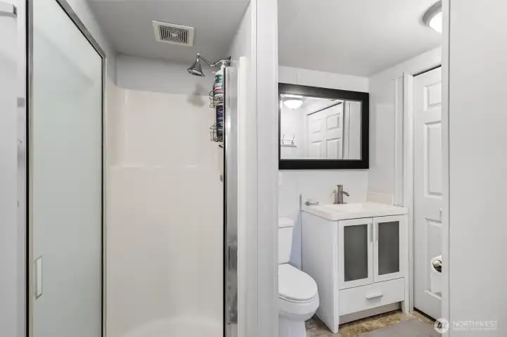 Three Quarter Bath on Lower Level