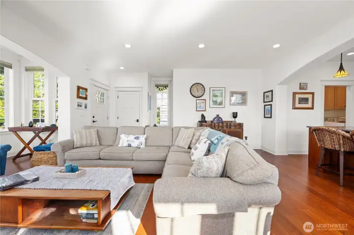 Living room area with fireplace