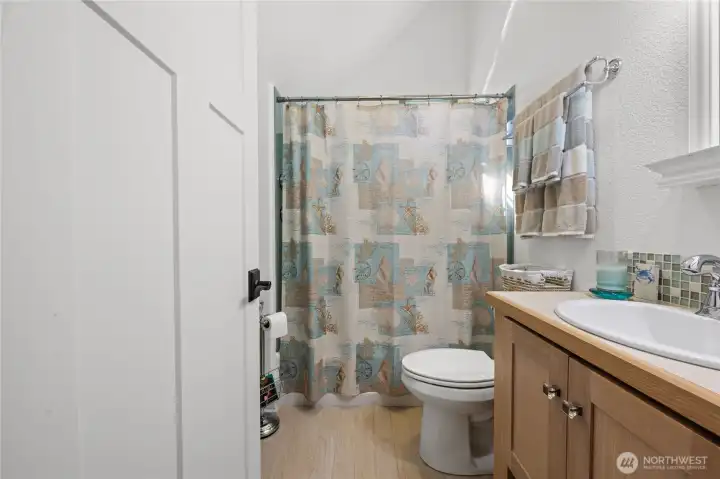 Guest bathroom with lots of storage