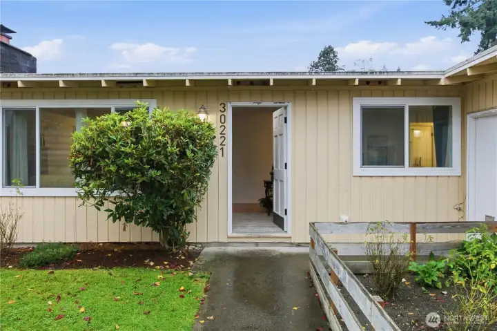 The home is nestled on a huge lot....