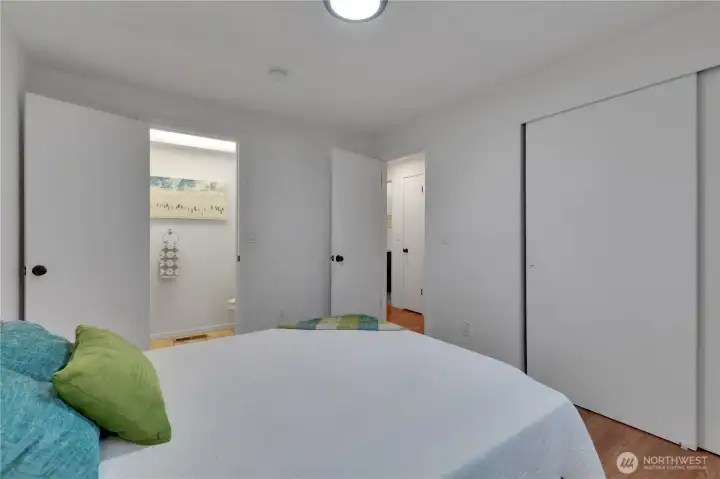 With and adjacent half bath..