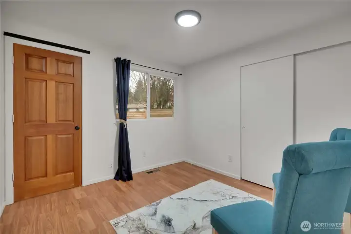 The office (or a bedroom) has an entrance door to the ADU which can be open or deadbolted....