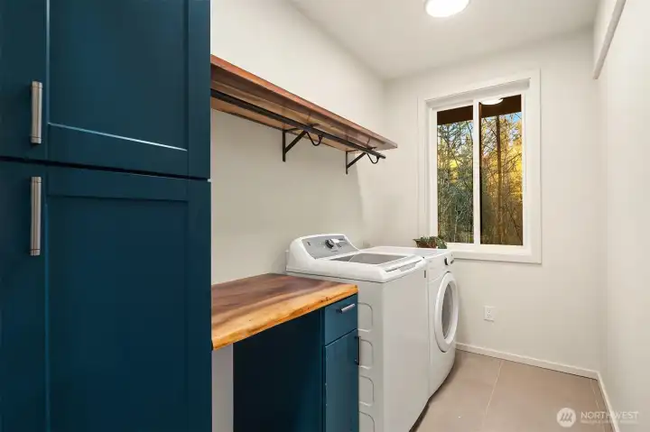 Utility room addition with built-ins.