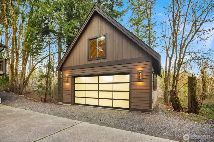 Newly built 624 sq. ft. 2 car garage with 384 sq. ft. storage loft.