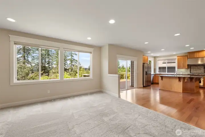 So much natural light! Slider to deck from dining area.
