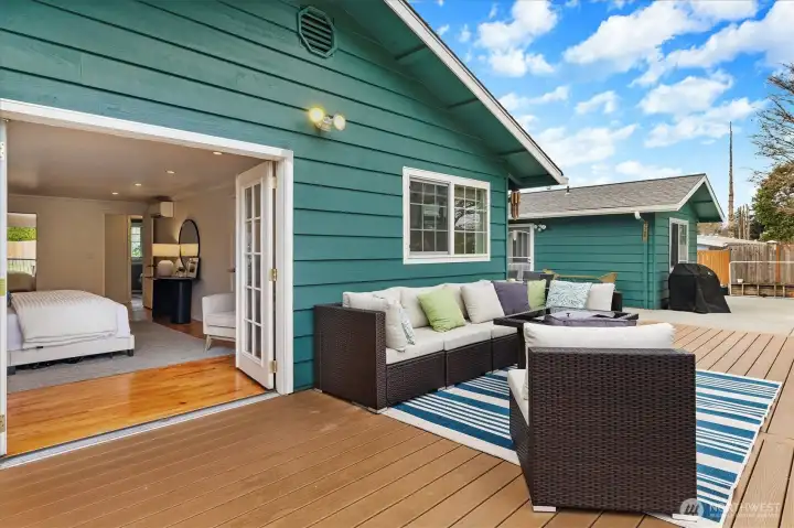 Another shot of French doors from Primary Suite