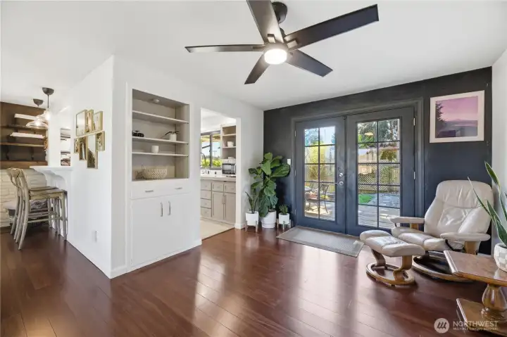 Dining room with French Doors to the deck