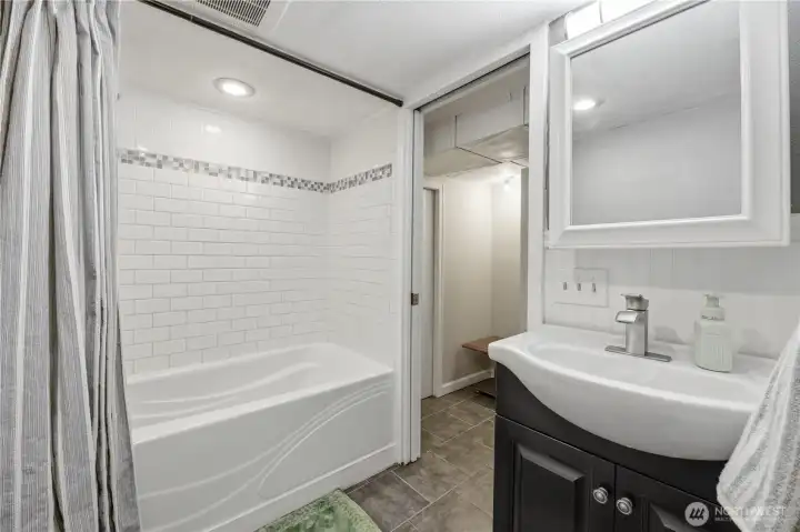 Lower level full bath and shower