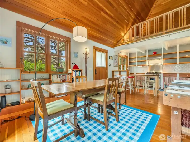 Dining space with natural light and cozy scale