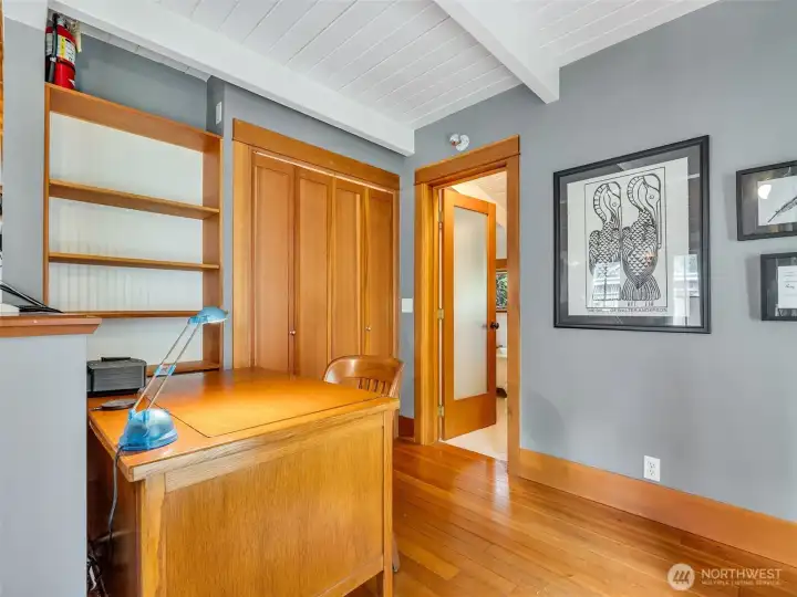 desk and laundry area off the main living space.