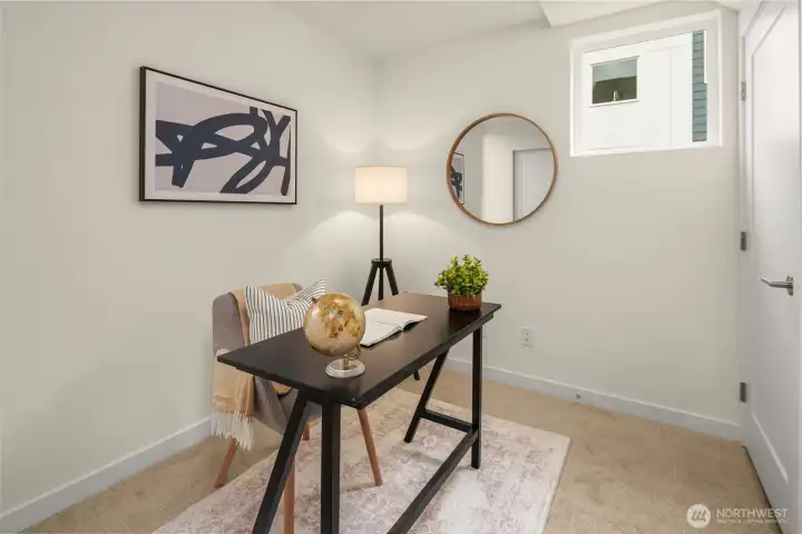 Main floor flex room or guest bedroom. Main floor flex room or guest bedroom.
