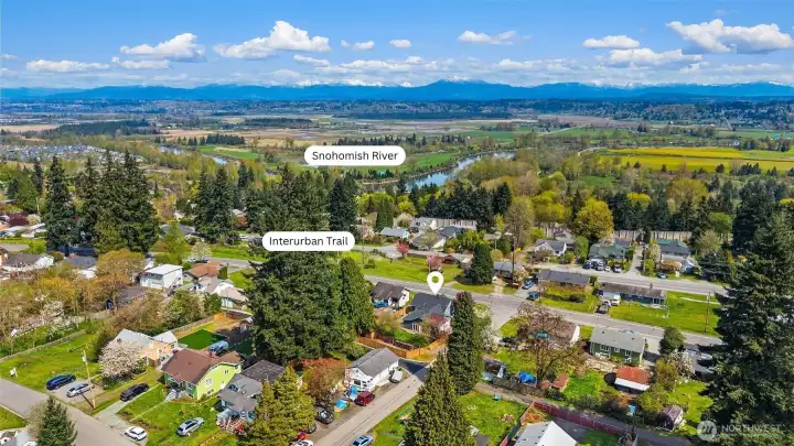 Aerial photo facing East. Aerial photo facing East.