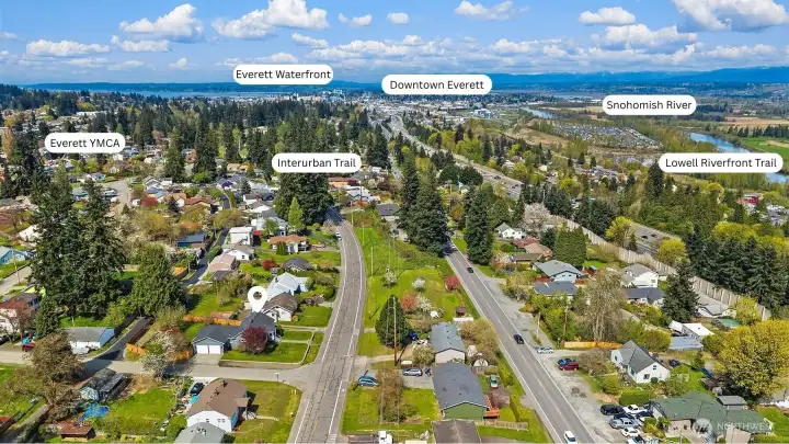 Aerial photo facing North. Aerial photo facing North.
