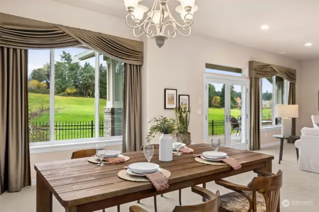 Lots of room for a full dining room table and china hutch.