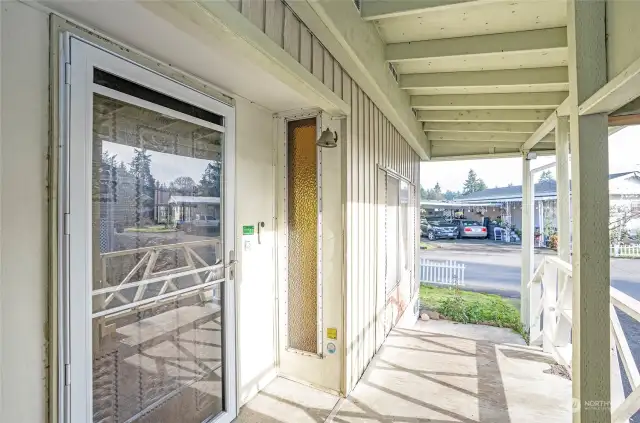 Covered front porch.