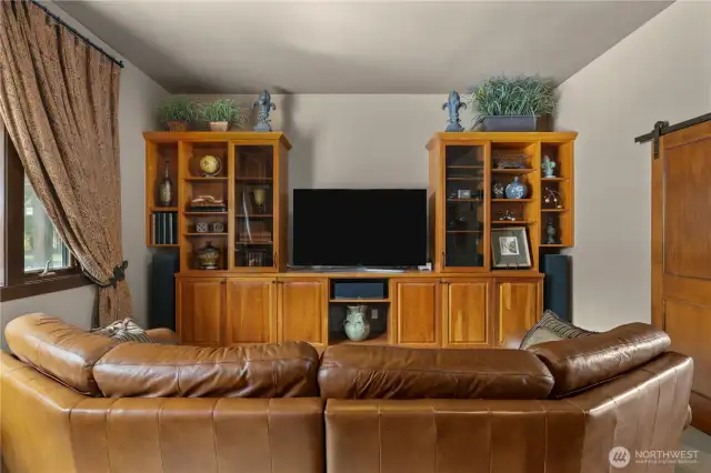 Media and game room has a surround sound system as well as a whole-home 4-zone sound system.
