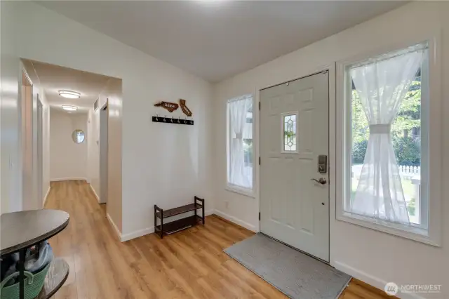Main entry area.  Front door is equipped with electronic entry.
