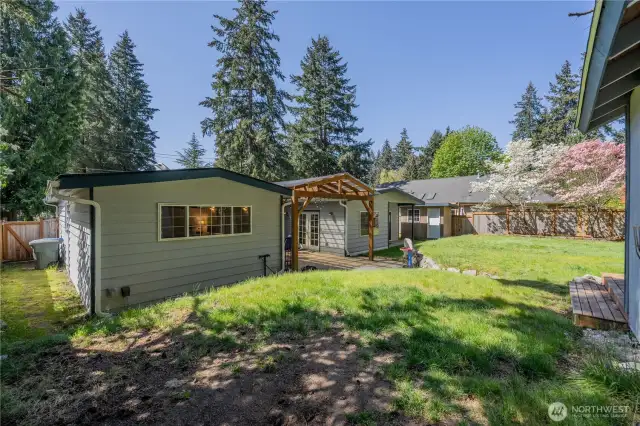 View of your backyard.  Remember that there are two sheds with newer roofs.